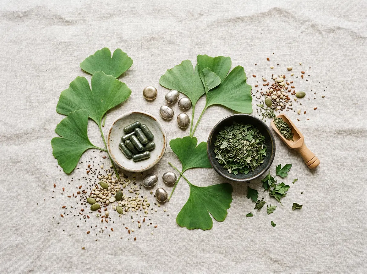 Naturliga ingredienser: ginkgoblad, magnesium, zink och kapslar för Revixol hörselkosttillskott